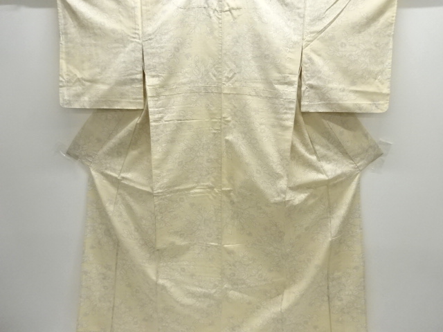 JAPANESE KIMONO / ANTIQUE HITOE KIMONO / SILK / TOKAMACHI TSUMUGI / WOVEN BRANCH FLOWER